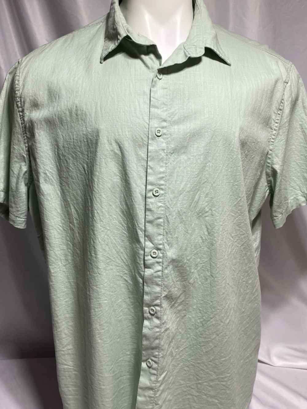 Men's Short-Sleeve Button-Down Shirt in Light Mint